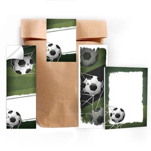 Mitgebsel-Set Tüten Aufkleber/Mini-Notizblöcke/Lesezeichen/klein Gastgeschenk für Kindergeburtstag Fußball Fussball Turnier Tor Jungen Jungs