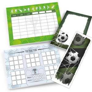 Fußball Mitgebsel-Set Stadt Land Fluss Tic Tac Toe Blöcke kleine Geschenke für Kindergeburtstag Fussball Gastgeschenk Partygeschenke Jungs