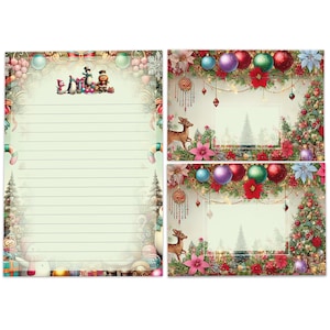 Briefpapier-Set für Kinder A5 Weihnachten schöne Umschläge Geschenk Wunschzettel Notizblock Weihnachtspapier Merry X-Mas Weihnachtsmann