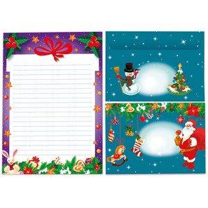 Briefpapier-Set A5 Weihnachten Umschläge Geschenk Wunschzettel schöne Kuvert Notizblock 25 Blätter Notizblock Weihnachtspapier Merry X-Mas