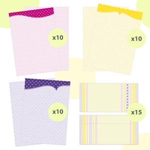 Briefpapier-Set A4 Briefbögen mit Umschlag Herz Blumen Geschenk Druckerpapier für Einladungen Briefpost Urkunde Hochzeit Frühling bunt
