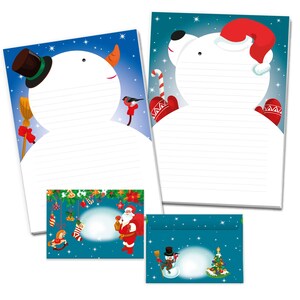 Briefpapier-Set A4 Weihnachten Umschläge Geschenk Wunschzettel schöne Kuvert Notizblock 25 Blätter Notizblock Weihnachtspapier Merry X-Mas