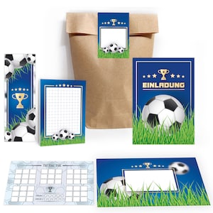 Einladungskarten Fußball zum Kindergeburtstag Fussball Motiv Jungen Karten Einladungen Turnier Jungs Geburtstag football Mitgebsel Mitbringsel