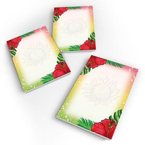 Tropic Blumen Tropic Neon Mitgebsel-Set Mini-Hinweis-Blöcke Blau Kindertagskarten Partyblock