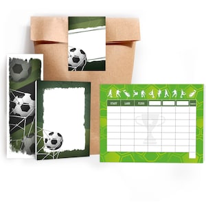 Mitgebsel-Set Tüten Stadt Land Fluss Notizblöcke Lesezeichen kleine Gastgeschenke Kindergeburtstag Fußball Jungen Fußball Tic Tac Toe Jungs