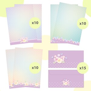 Briefpapier-Set A4 Briefbögen mit Umschlag Ostern Blumen Geschenk Druckerpapier Vintage Einladungen Briefpost Urkunde Hochzeit Frühling bunt