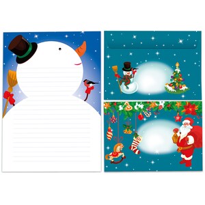 Briefpapier-Set A5 Weihnachten Umschläge Geschenk Wunschzettel schöne Kuvert Notizblock 25 Blätter Notizblock Weihnachtspapier Merry X-Mas