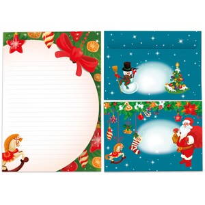 Briefpapier-Set A5 Weihnachten Umschläge Geschenk Wunschzettel schöne Kuvert Notizblock 25 Blätter Notizblock Weihnachtspapier Merry X-Mas