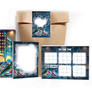 Mitgebsel-Set Graffiti Tüte Tic Tac Toe Notizblöcke Lesezeichen coole Gastgeschenke für Kindergeburtstag Teenager Street Art Jugendliche