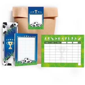 Mitgebsel-Set Tüten Stadt Land Fluss Notizblöcke Lesezeichen kleine Gastgeschenke Kindergeburtstag Fußball Jungen Fussball Jungs Tic Tac Toe