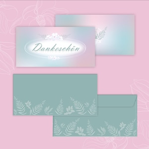 Dankeskarte Hochzeit mit Umschlag Vielen Dank Erwachsene Dankeskarte für Geburtstag Kommunion Konfirmation Standesamt Natur Blätter modern