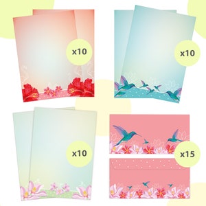 Briefpapier-Set mit einem schönen Muster im A4-Format und dazu passenden Umschlägen im DIN Lang Format.