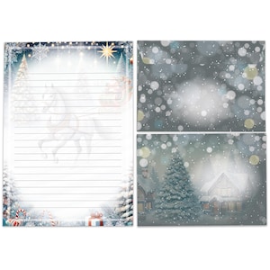 Briefpapier-Set für Kinder A5 Weihnachten schöne Umschläge Geschenk Wunschzettel Notizblock Weihnachtspapier Merry X-Mas Weihnachtsmann Pferd