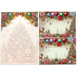 Briefpapier-Set für Kinder A5 Weihnachten schöne Umschläge Geschenk Wunschzettel Notizblock Weihnachtspapier Merry X-Mas Weihnachtsmann