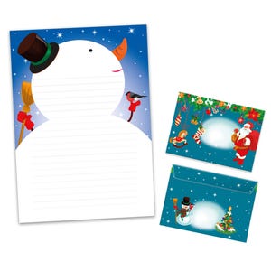 Briefpapier-Set A4 Weihnachten Umschläge Geschenk Wunschzettel schöne Kuvert Notizblock 25 Blätter Notizblock Weihnachtspapier Merry X-Mas