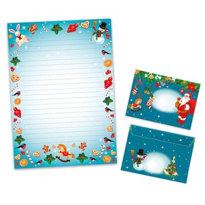 Briefpapier-Set A4 Weihnachten Umschläge Geschenk Wunschzettel schöne Kuvert Notizblock 25 Blätter Notizblock Weihnachtspapier Merry X-Mas