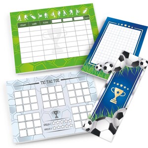 Fußball Mitgebsel-Set Stadt Land Fluss Tic Tac Toe Blöcke kleine Geschenke für Kindergeburtstag Fussball Gastgeschenk Partygeschenke Jungs