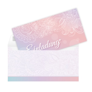 Einladungskarte Hochzeit mit Umschlag Hochzeitseinladung Erwachsene Einladungen für Geburtstag Kommunion Konfirmation Standesamt Pastell