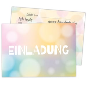 Einladungskarten zum Kindergeburtstag Luftballons Mädchen Mädels Minimalistische Karten Seifenblasen Einladungen Motiv für Geburtstag pastell