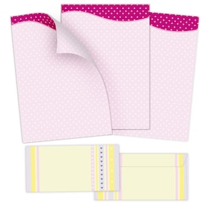 Briefpapier-Set A4 Briefbögen mit Umschlag Ostern rosa Geschenk Druckerpapier für Einladungen Liebe Briefpost Urkunde Hochzeit Frühling Herz