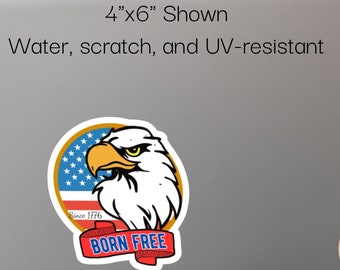 American Eagle Flag Sticker: Patriotic USA Vinyl Decal