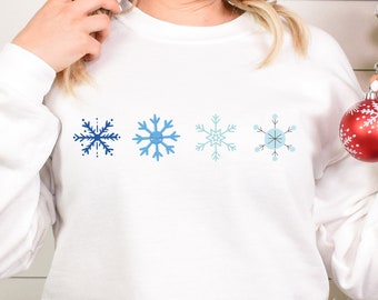 Snowflake Christmas Shirt, Christmas Sweatshirt, Womens Christmas Sweater, winter Pullover Christmas Holiday Sweatshirt for Mom mamma Winter