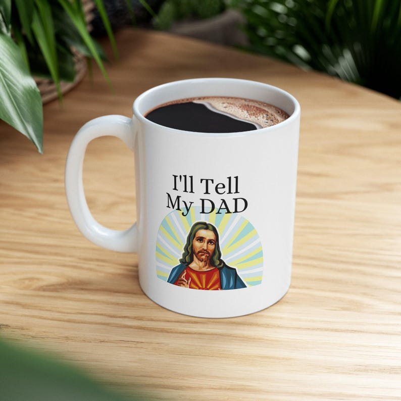 jesus birthday gift, brb jesus mug, yolo jesus mug, catholic gift idea, christian coffee mug, fun religious gift, religious teen gift, priest pastor gag, youth pastor mug, white elephant funny, funny christmas, religious coffee mug, i saw that jesus