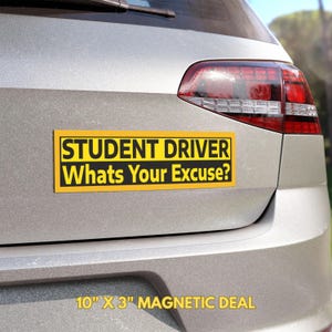 Student Driver Bumper Magnet, New Driver Car magnet Funny I&#39;m Freaking Trying, fun 16 birthday gift, funny bumper sticker/magnetic car decal