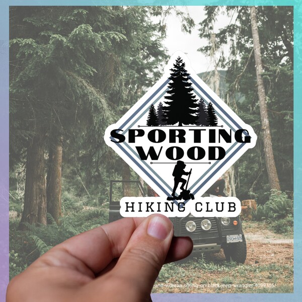 Sporting Wood Funny Water Bottle car Sticker, backpacker gift bumper Sticker Hydroflask, hiking Peeing Outside, hiker bathroom humor decor