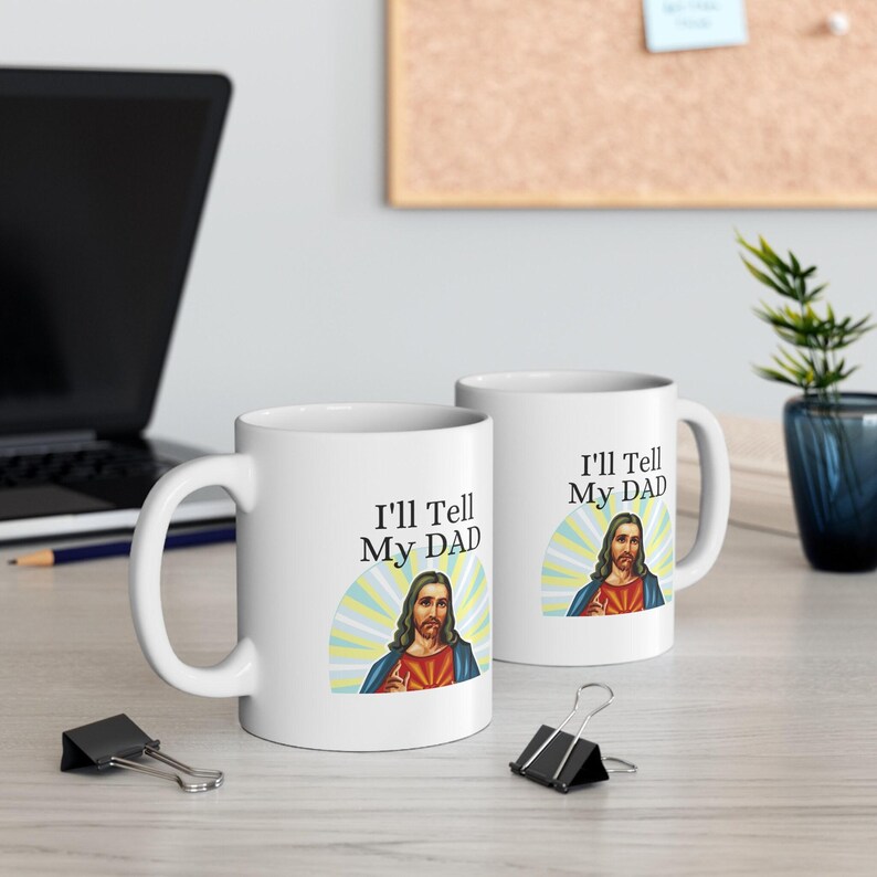 jesus birthday gift, brb jesus mug, yolo jesus mug, catholic gift idea, christian coffee mug, fun religious gift, religious teen gift, priest pastor gag, youth pastor mug, white elephant funny, funny christmas, religious coffee mug, i saw that jesus