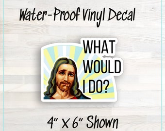 Pegatina divertida de meme de Jesús: vinilo cristiano inspirador