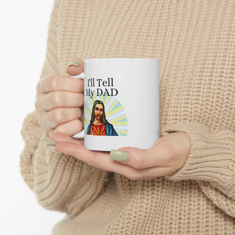 jesus birthday gift, brb jesus mug, yolo jesus mug, catholic gift idea, christian coffee mug, fun religious gift, religious teen gift, priest pastor gag, youth pastor mug, white elephant funny, funny christmas, religious coffee mug, i saw that jesus