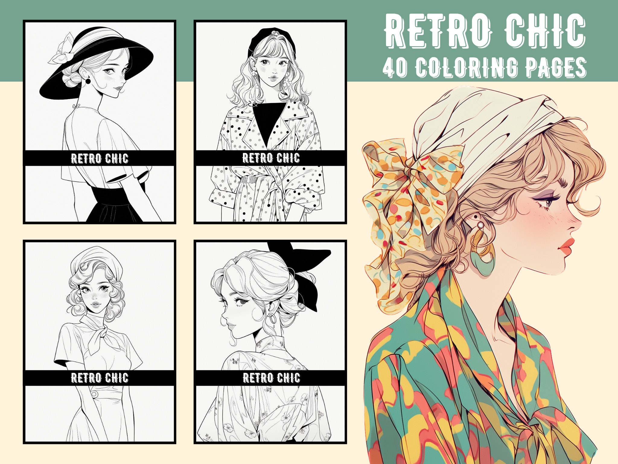 Vintage Fashion from the Mid-1920s: Vintage Women Adult Coloring Book #14 -  Click Americana