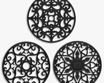 3PCS Pot Holders for Mother’s Day Trivets Silicone Placemats Silicone Carved Trivets For Hot Dishes Rubber Hot Pot Holders Hot Pads Coaster