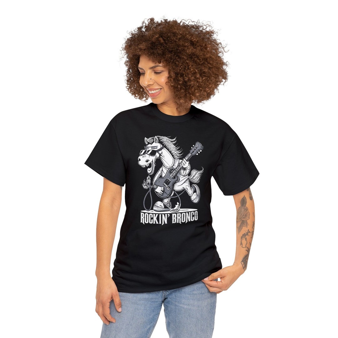 Rockin Bronco, Horse Playing Guitar, Music Art Tshirt, Band Shirt
