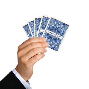 Blue Mandala Personalized Poker Playing Cards | Customizable Bicycle-Style Deck image 6