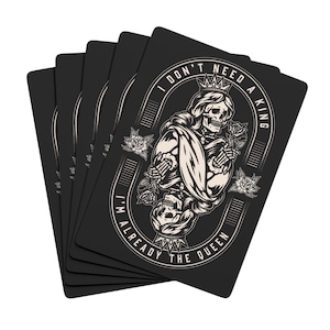 Cartas de pôquer I'm the Queen | Skulls & Queens, presente exclusivo para jogadores, baralho colecionável, decoração de Halloween, jogos de cartas