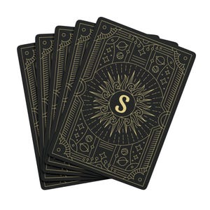 Celestial speelkaarten met monogram, gepersonaliseerd pokercadeau