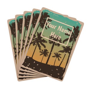 Cartas de pôquer personalizadas, baralho de cartas personalizado para noite de jogos, design com tema de praia, cartas de jogo para a família, presente exclusivo para amantes de pôquer