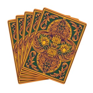 Vintage Floral Poker Spielkarten Set, Elegantes Kartenspiel für Spielabende, Einzigartige Geschenke für Kartenspieler, Wohnkultur, Party Zubehör