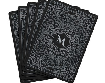 Custom Monogrammed Poker Playing Cards, Art Deco Theme Card Game Set, Perfect for Game Nights, Gifts for Poker Lovers, Casino-themed Decor