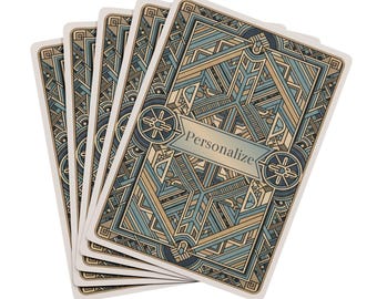 Personalized Art Deco Playing Cards: Custom Poker Night Gift Set