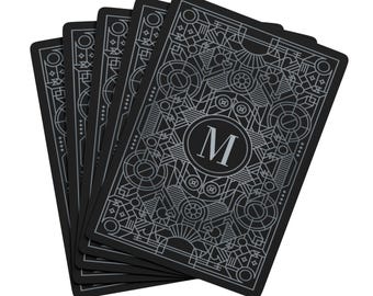 Custom Monogram Poker Playing Cards, Art Deco Theme Card Game Set, Perfect for Game Nights, Gifts for Poker Lovers, Casino-themed Decor