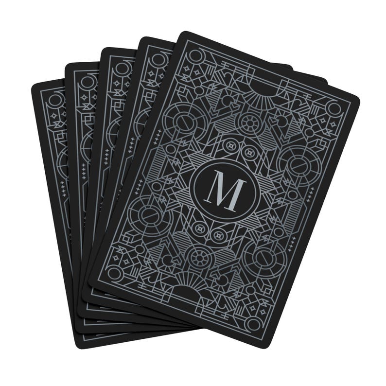 Custom Monogram Poker Playing Cards, Art Deco Theme Card Game Set ...