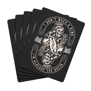 I'm the Queen Poker トランプ | スカル＆クイーン、ゲーマーへのユニークなギフト、コレクター向けカードデッキ、ハロウィンデコレーション、カードゲーム