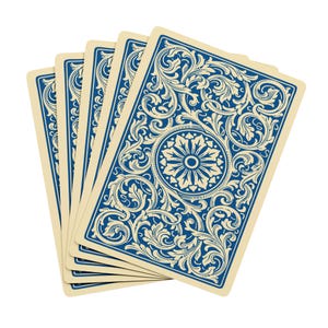 Elegante juego de cartas de póker con motivos florales, juego de cartas vintage, diseño de escudo y as de picas, regalo para jugadores de cartas, noche de juegos.