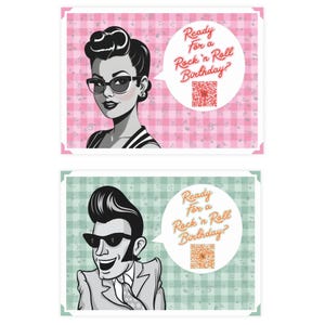 Lot de 10 cartes d'anniversaire pop-up, jeu de cartes de réalité augmentée d'animation 3D de style rockabilly | Anniversaire rock'n'roll pour filles, cartes et enveloppes