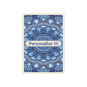 Blue Mandala Personalized Poker Playing Cards | Customizable Bicycle-Style Deck image 7