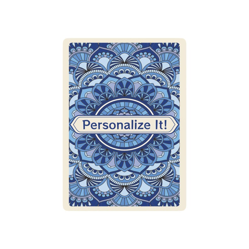 Blue Mandala Personalized Poker Playing Cards | Customizable Bicycle-Style Deck image 7