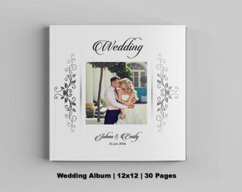 Wedding Photo Album Template: 12x12, 30 Pages (PSD Files)